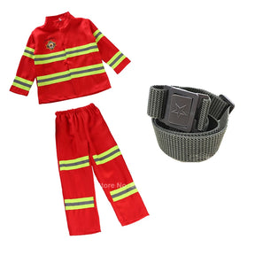 Uniforme infantil de bombeiro, Sam Fireman Role Work Clothing, terno para menino e menina, trajes de festa, cosplay infantil de Halloween