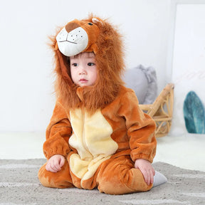 Roupa da criança unisex bebê animal traje leão traje para crianças homewear meninos macacão halloween vestir-se macacão