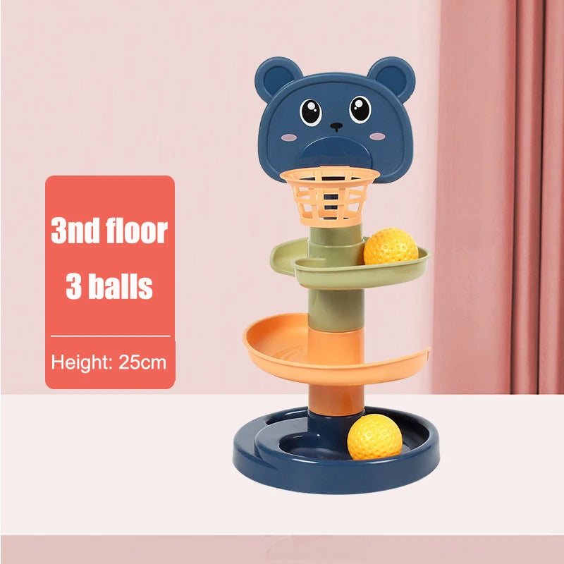 Brinquedos do bebê Sliding Rolling Balls Pile Tower Empilhamento Early Educational Puzzle Rotating Spin Track Toddler Presentes Para Crianças Crianças