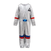 Macacão Spaceman prata para meninos, traje de astronauta, Halloween Cosplay, Pilot Carnival Party, vestido extravagante