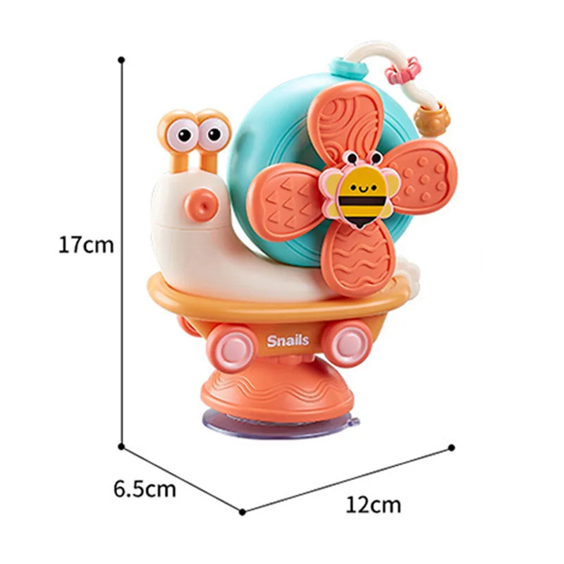 Brinquedos do bebê montessoris inspirado toddlers banho brinquedos sensoriais alta cadeira ventosa fidget spinner moinho de vento fino caracol recém-nascido presente