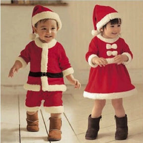 Natal bebê papai noel traje do bebê meninos meninas 3/4 manga roupas da criança crianças vestido crianças roupas para 1-8 anos