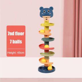 Brinquedos do bebê Sliding Rolling Balls Pile Tower Empilhamento Early Educational Puzzle Rotating Spin Track Toddler Presentes Para Crianças Crianças