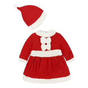 Natal bebê papai noel traje do bebê meninos meninas 3/4 manga roupas da criança crianças vestido crianças roupas para 1-8 anos