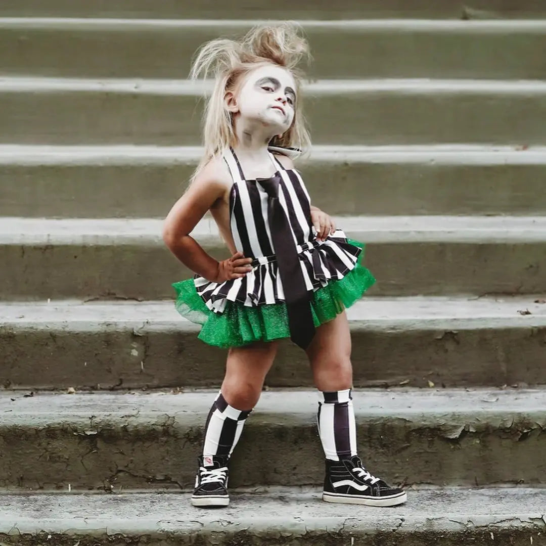 Macacão Halloween com meia para bebê menina e menino, traje vestido, irmã e irmão Cosplay, festa de aniversário, roupas de carnaval, criança, 2-7 anos