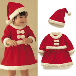 Natal bebê papai noel traje do bebê meninos meninas 3/4 manga roupas da criança crianças vestido crianças roupas para 1-8 anos