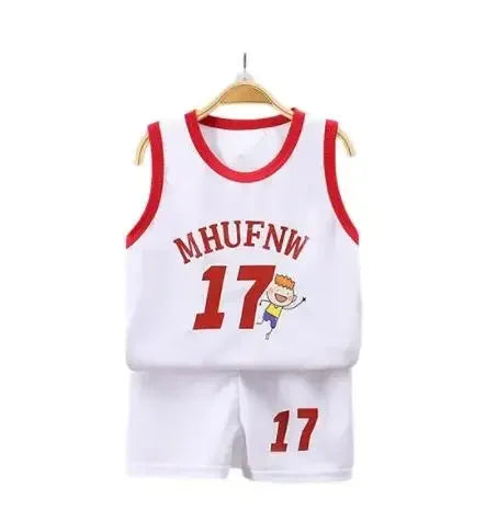 Conjuntos de camisetas e shorts de basquete infantil, roupas esportivas de secagem rápida, regatas, roupas infantis, verão