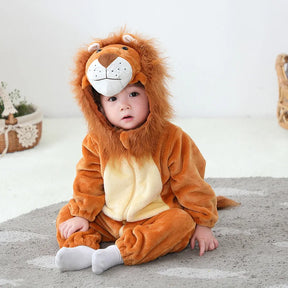 Roupa da criança unisex bebê animal traje leão traje para crianças homewear meninos macacão halloween vestir-se macacão