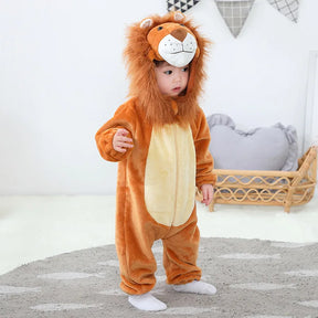 Roupa da criança unisex bebê animal traje leão traje para crianças homewear meninos macacão halloween vestir-se macacão