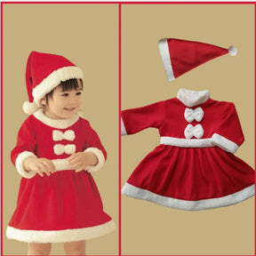 Natal roupas de bebê crianças papai noel cosplay traje meninos manga longa roupas da criança meninas vestido bonito infantil inverno outwear