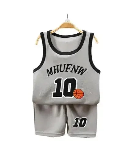 Conjuntos de camisetas e shorts de basquete infantil, roupas esportivas de secagem rápida, regatas, roupas infantis, verão