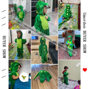 Bonito crianças animal dinossauro kugurumi traje cosplay meninos criança verde preto jardim de infância escola festa jogo role play terno umorden