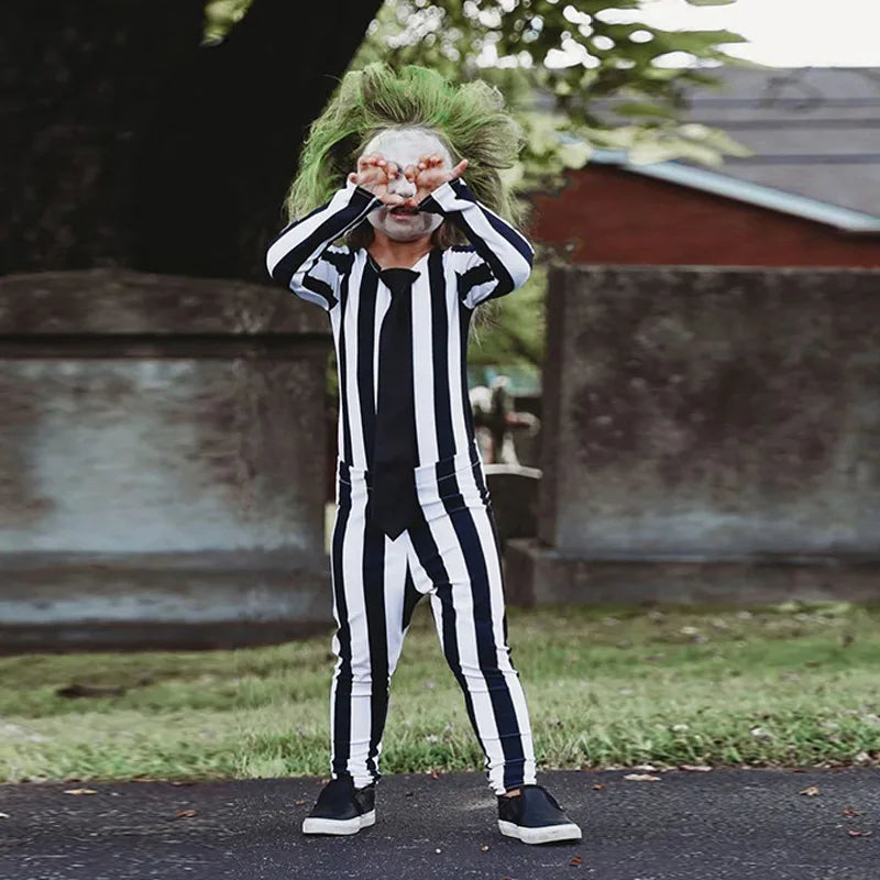 Macacão Halloween com meia para bebê menina e menino, traje vestido, irmã e irmão Cosplay, festa de aniversário, roupas de carnaval, criança, 2-7 anos