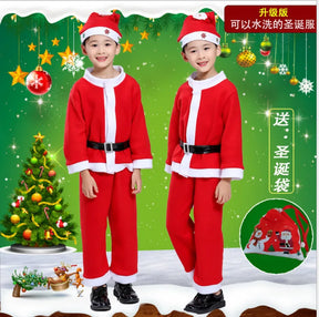 Natal roupas de bebê crianças papai noel cosplay traje meninos manga longa roupas da criança meninas vestido bonito infantil inverno outwear